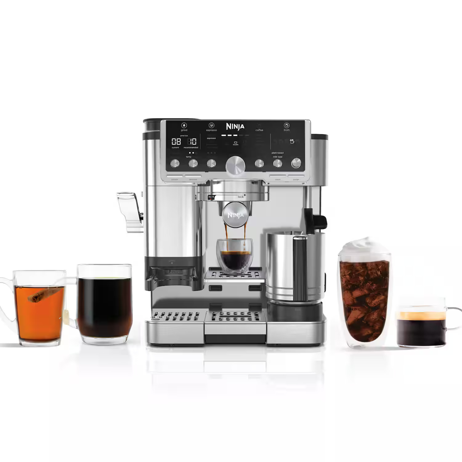 Ninja - Luxe Café Pro Series 4 in 1 Espresso, Drip Coffee, Cold & Hot Brew, Tamper, Grinder, Scale, Hands-Free Frother - Stainless Steel | Best Buy U.S.