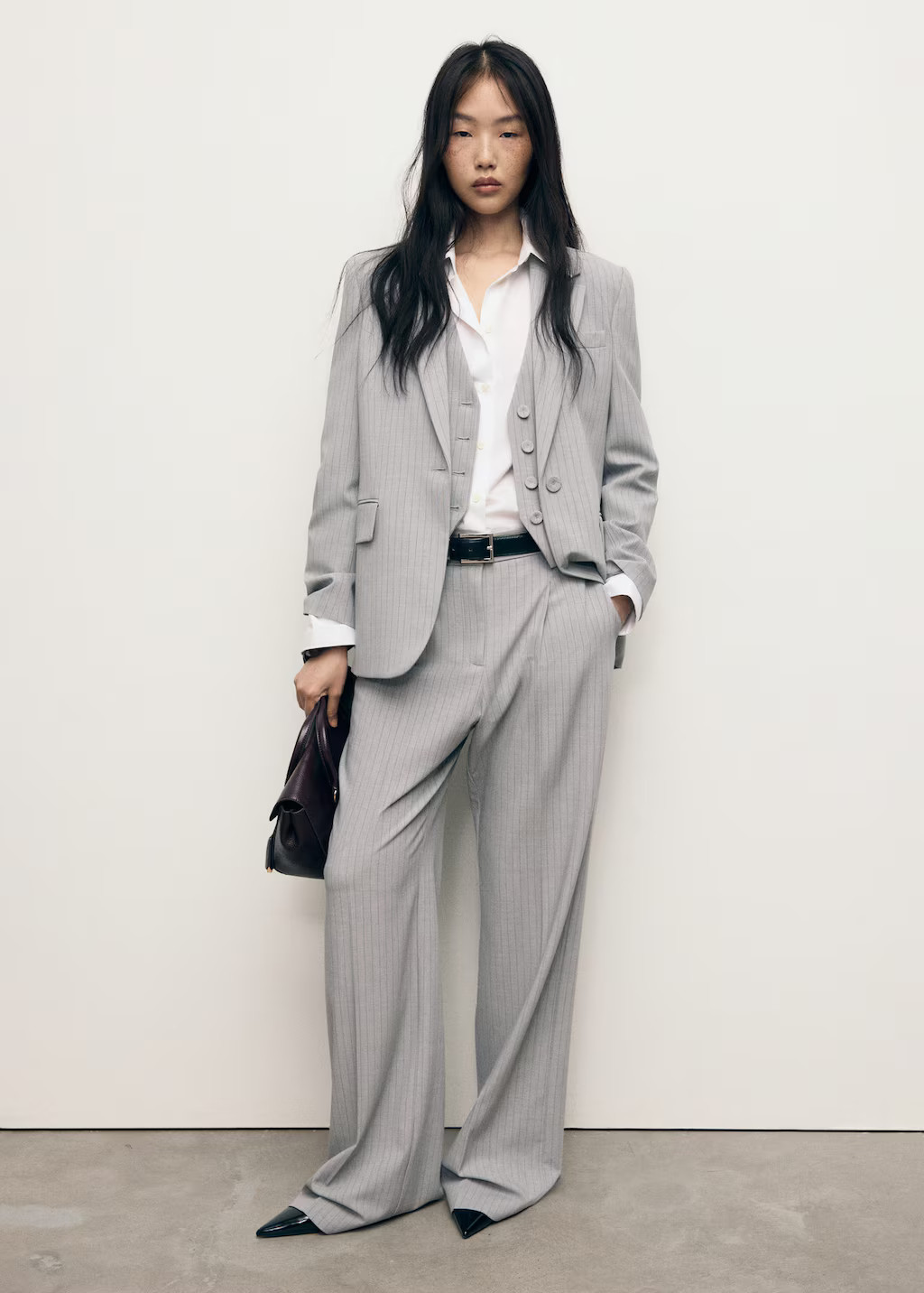 Pinstripe suit trousers grey - Woman - 10 - MANGO | Mango (US/MX/AU)