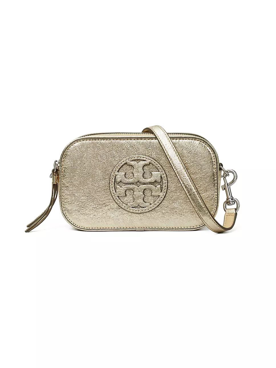Tory Burch Mini Miller Metallic Leather Crossbody Bag | Saks Fifth Avenue