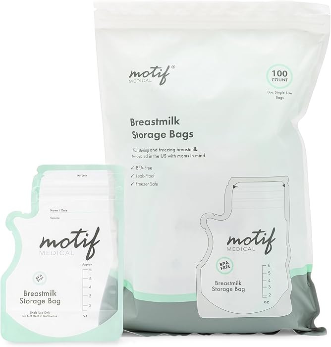 Motif Medical Breastmilk Storage Bags - Breastmilk Freezer Bags w/Easy Pour Spout, Write-On Label... | Amazon (US)