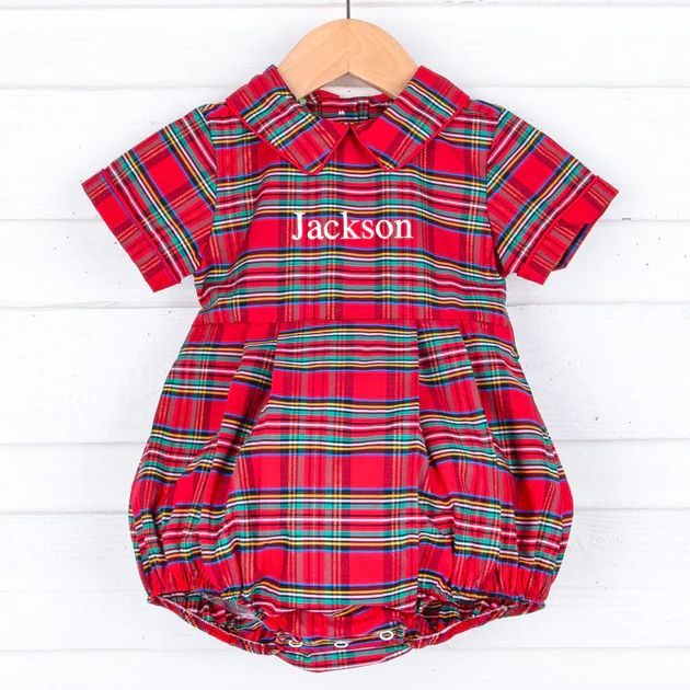 Manchester Plaid Red Collared Bubble | Classic Whimsy