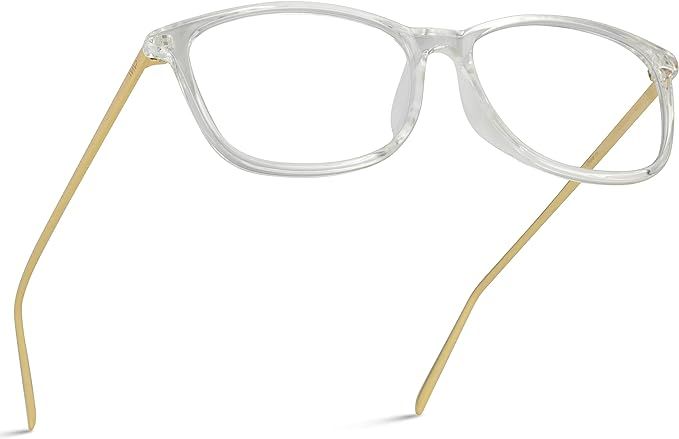 WearMe Pro - Rectangular Blue Light Elegant Metal Frame Modern Glasses | Amazon (US)