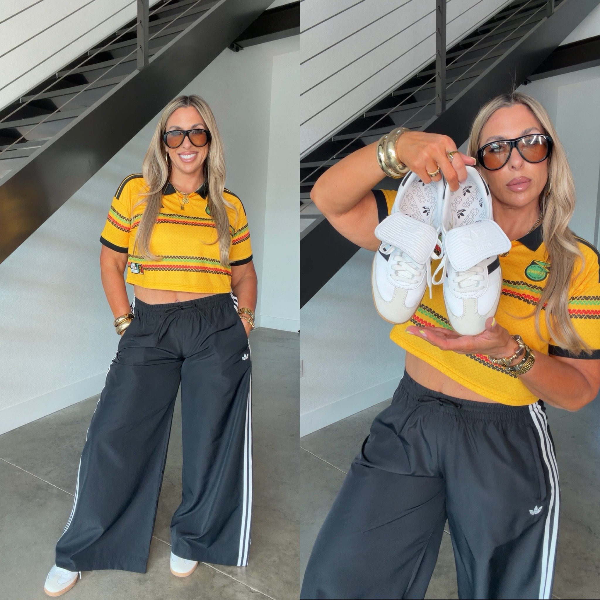 FIFA Look

Jamaica jersey XL

Wearing the black Adelium track pants which are an ultra wide leg if you prefer a standard wide leg go for the FIREBIRD LOOSE TRACK PANTS (linked). also linked other bottoms to pair. 

Sambas super comfortable (TTS)

@adidas

#LTKootd #LTKOver40 #LTKMidsize

#LTKActive