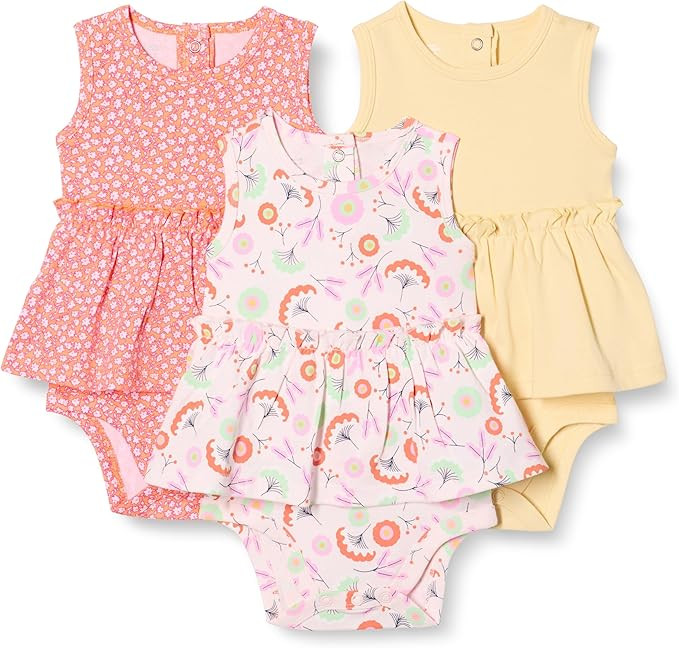 Amazon Essentials Baby Girls' Sleeveless Bodysuit Dress, Pack of 3 | Amazon (US)