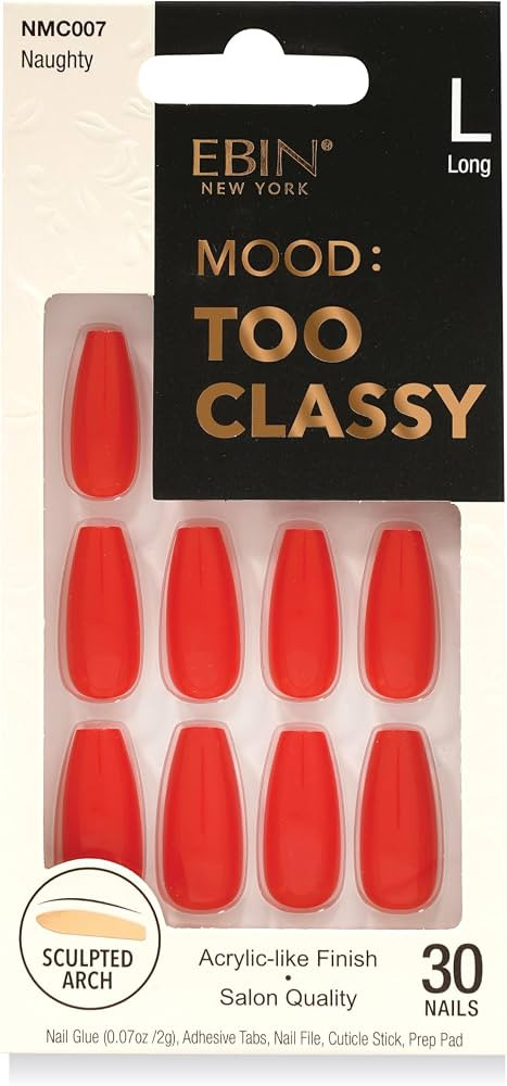 MOOD: TOO CLASSY Press On Nails - Naughty | Trendy Long Coffin Shape | Salon Acrylic Finish, Kit ... | Amazon (US)