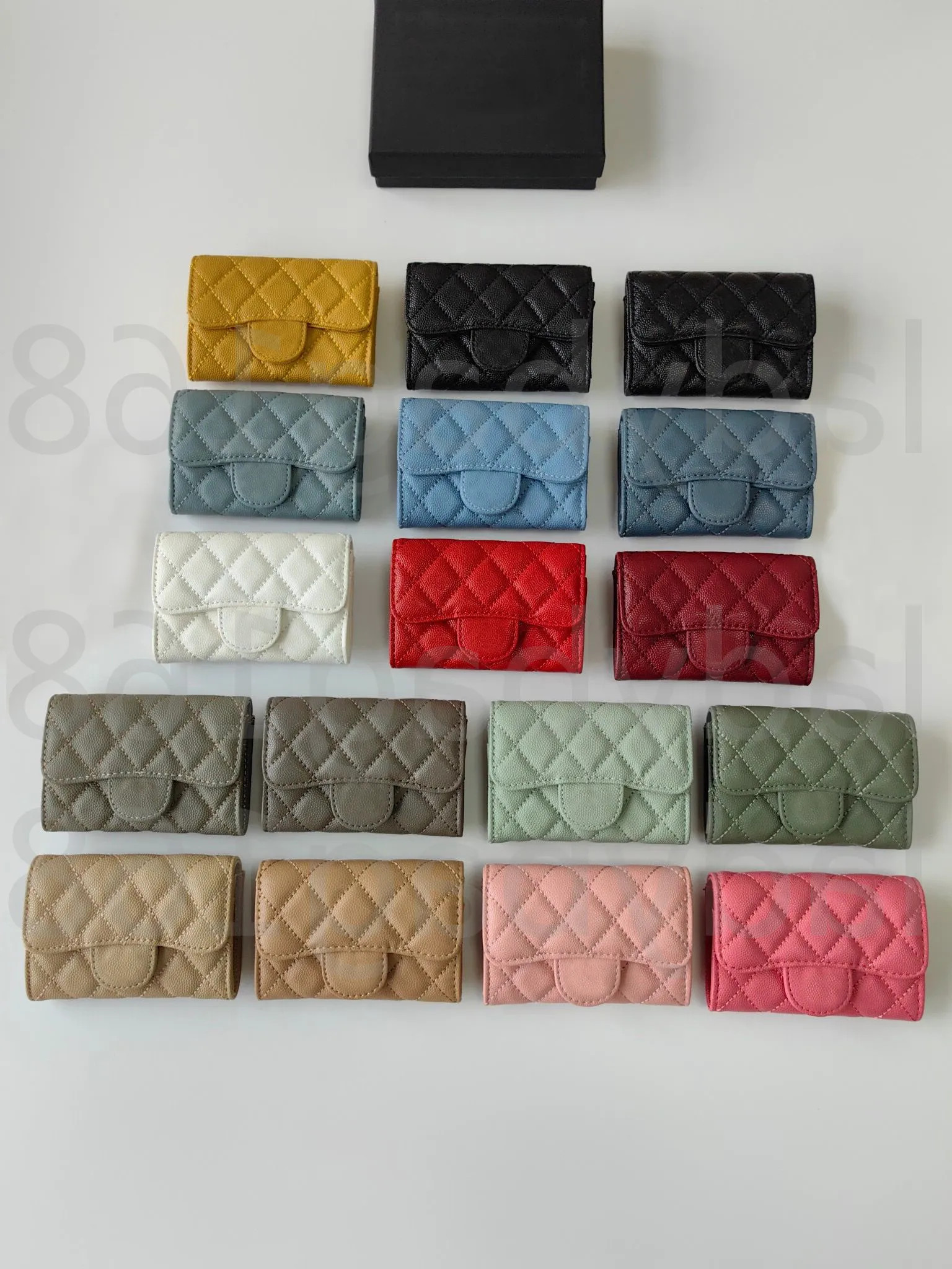 Women's Luxury Caviar Lambskin Card Holder Designer Wholesale Foldable Wallet - Elegant Pure Colo... | DHGate