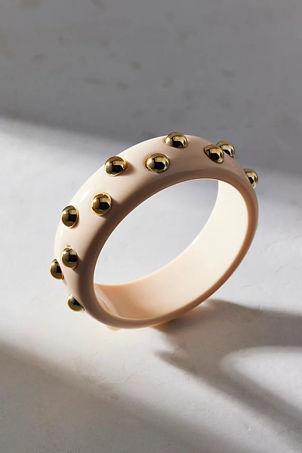Studded Acrylic Bangle Bracelet in Ivory, Women's at Urban Outfitters | Urban Outfitters (US and RoW)