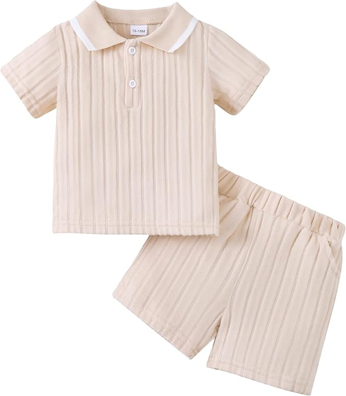 Renotemy Toddler Baby Boys Clothes Summer Outfits Polo Shirt Shorts Set 2Pcs Boys Clothing Sets 1... | Amazon (US)