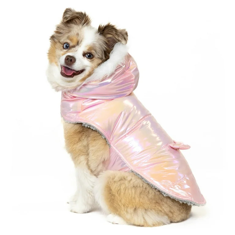 Vibrant Life Pet Hooded Jacket, Pink Shimmer, S | Walmart (US)