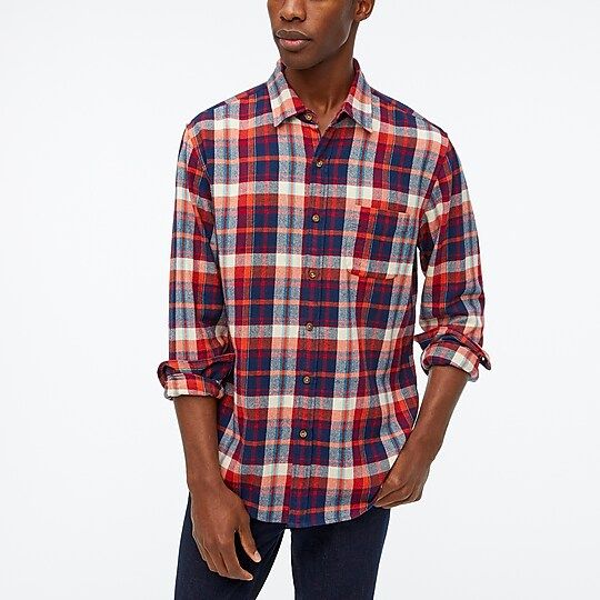 Factory: Plaid Regular Flannel Shirt For Men | J.Crew Factory