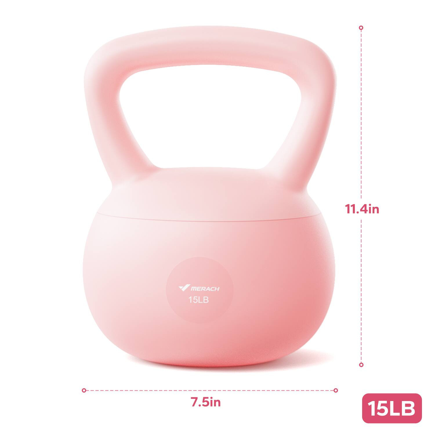 MERACH - Soft Kettlebell for Safe Strength Training Soft Cushioned Horizontal Base - Pink | Best Buy U.S.