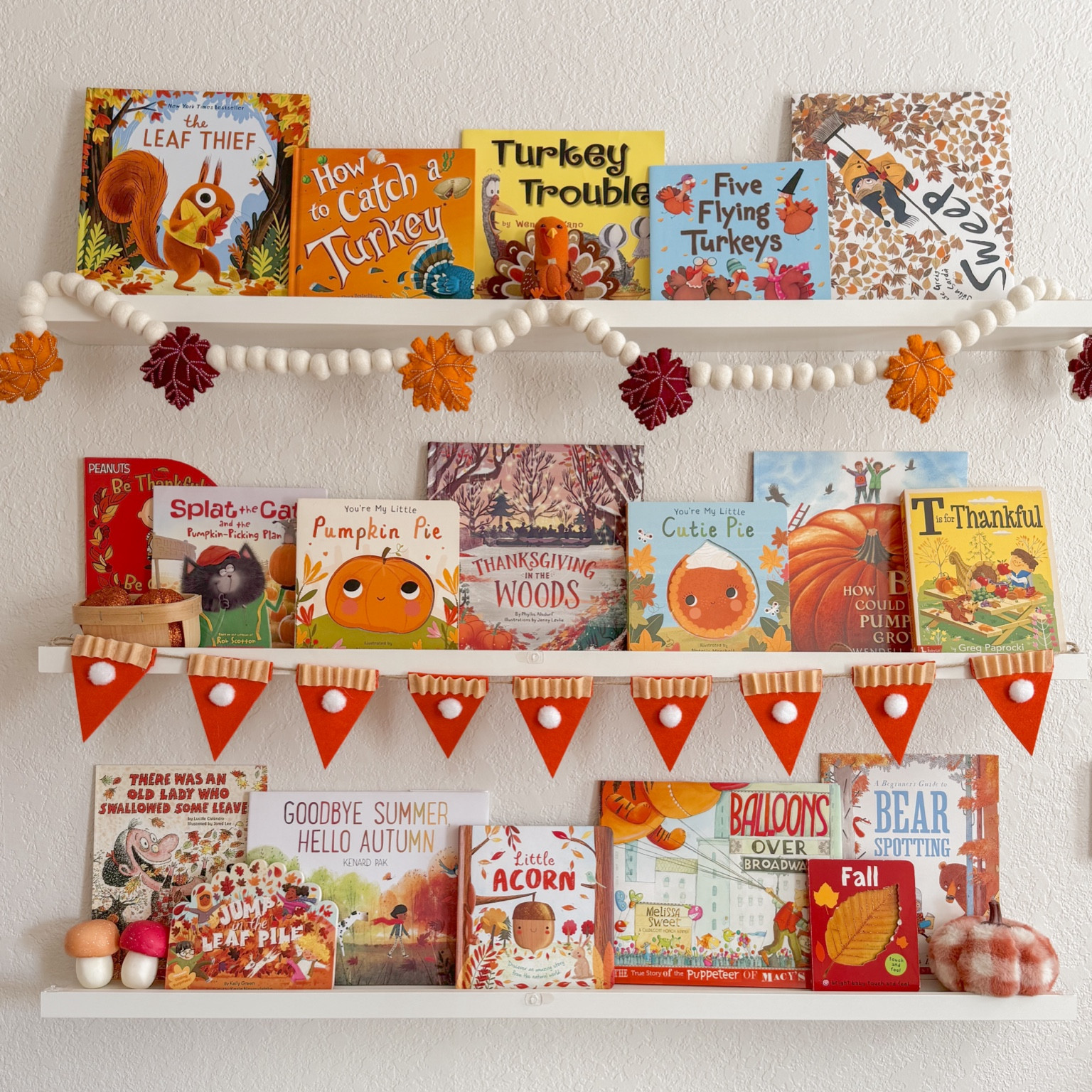 Fall and Thanksgiving bookshelves 🦃🍁