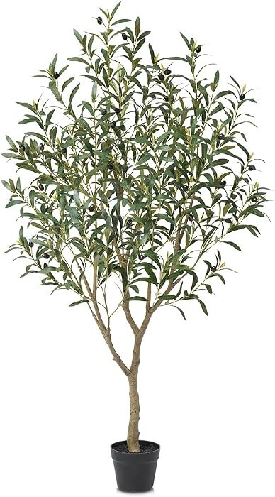 Artificial Olive Tree 5ft – Faux Olive Tree with UV Resistant Leaves - Tall Fake Plant in Pot, ... | Amazon (US)