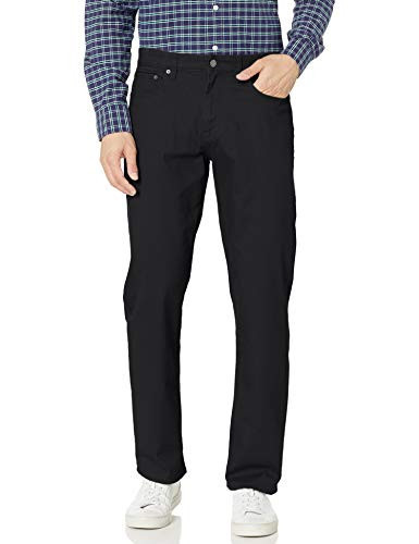 Amazon Essentials Men's Pants, Relaxed-Fit, 5-Pockets, Stretch Twill, Black, 32W x 33L | Amazon (US)