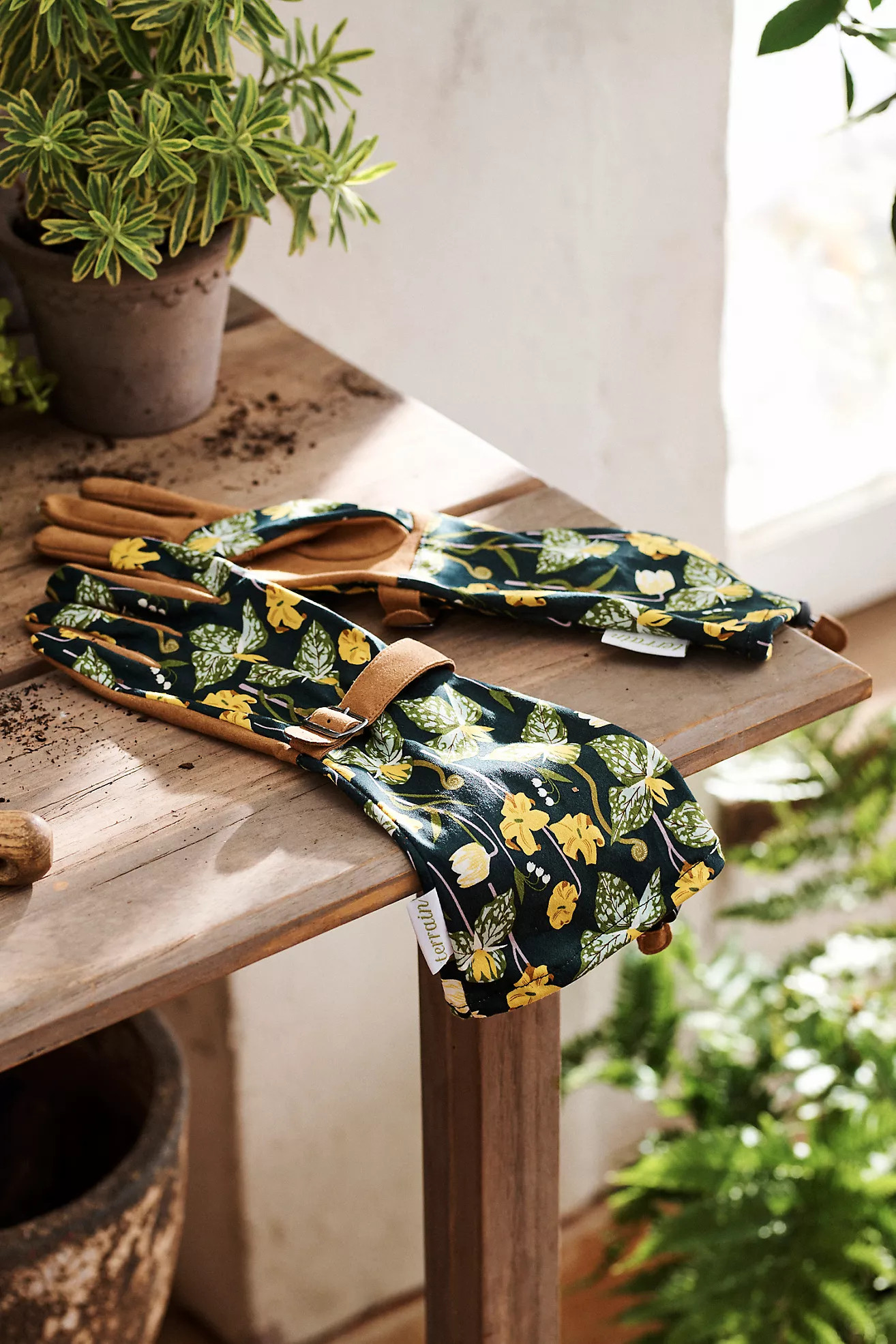 Woodland Yellow Arm Saver Garden Gloves | Anthropologie (US)