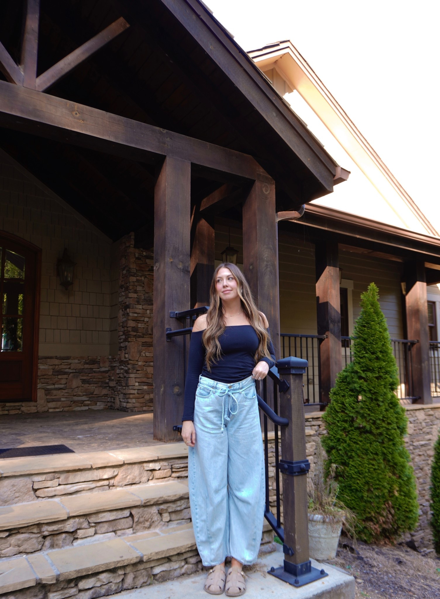 TENNESSEE pigeon forge fall outfit inspo. Wearing a small tall in horseshoe pants + medium in braless off the shoulder top 

#LTKTall #LTKSeasonal