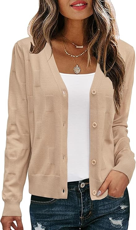 Arach&Cloz Women's Soft Cropped Cardigan Casual Lightweight Shrug Sweater Tops | Amazon (US)