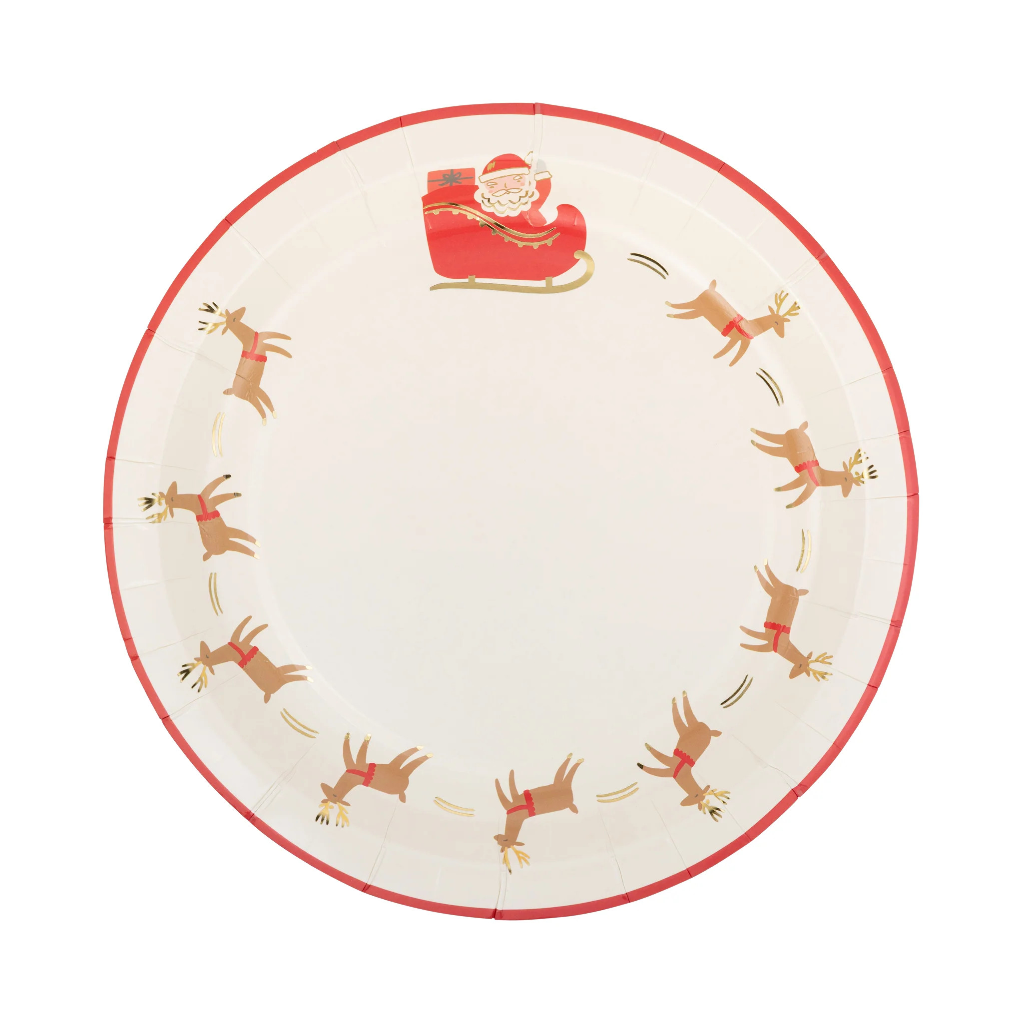 Santa with Reindeer Paper Plate | My Mind's Eye