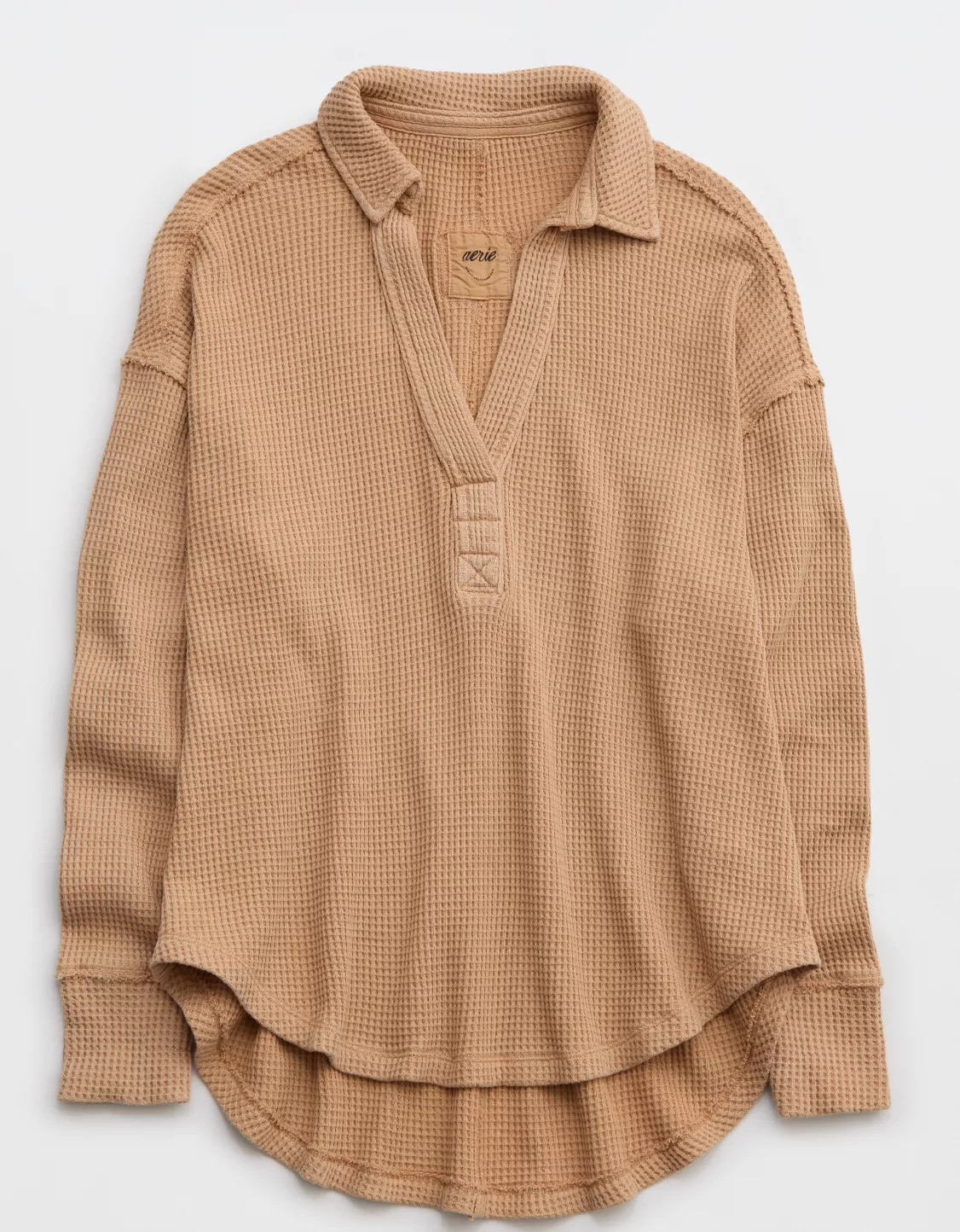 Aerie LumberJane Waffle Polo Sweatshirt | Aerie