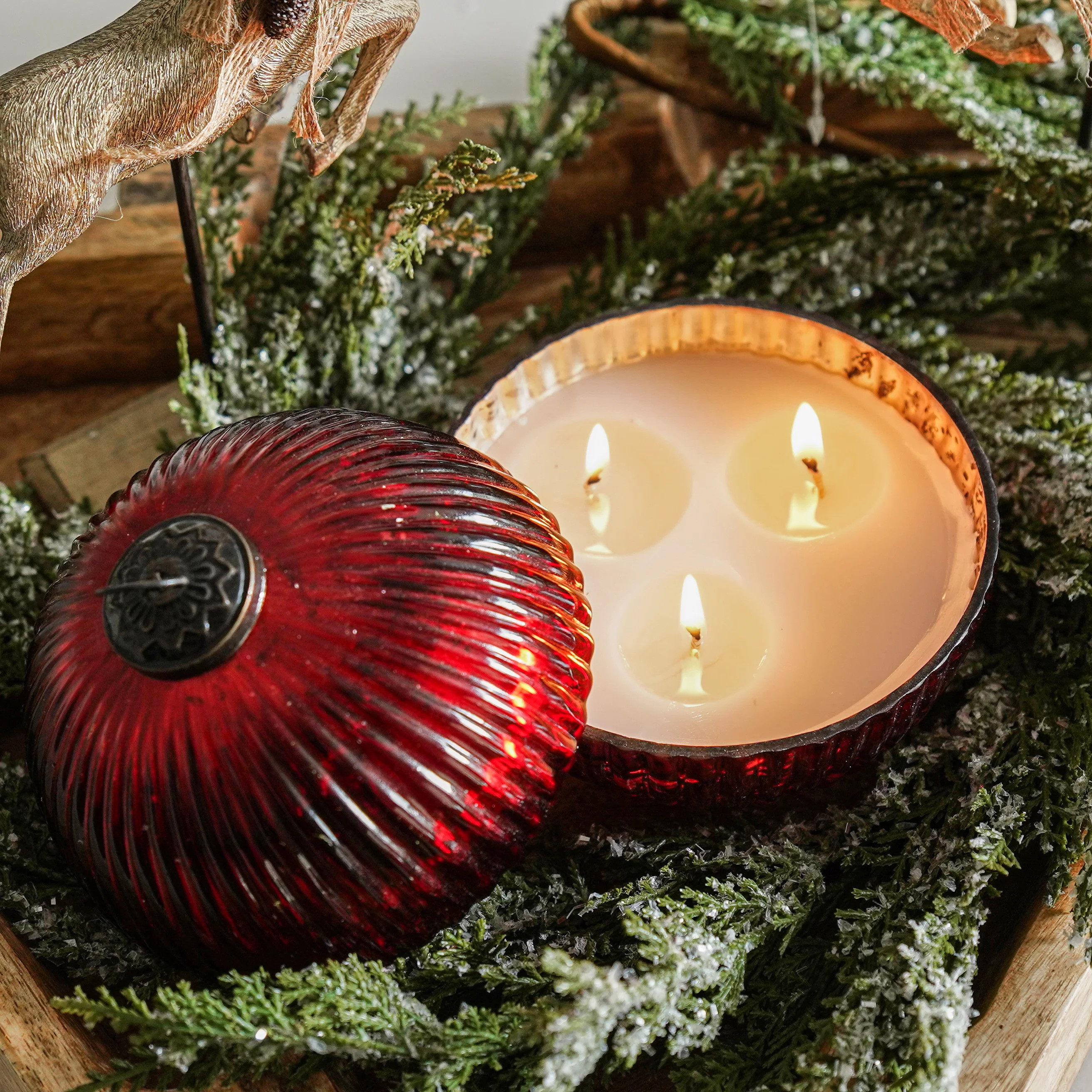 Red Mercury Ornament Candle | MJHome