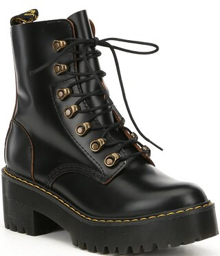Leona Smooth Leather Chunky Lug Sole Platform Heel Combat Boots | Dillards