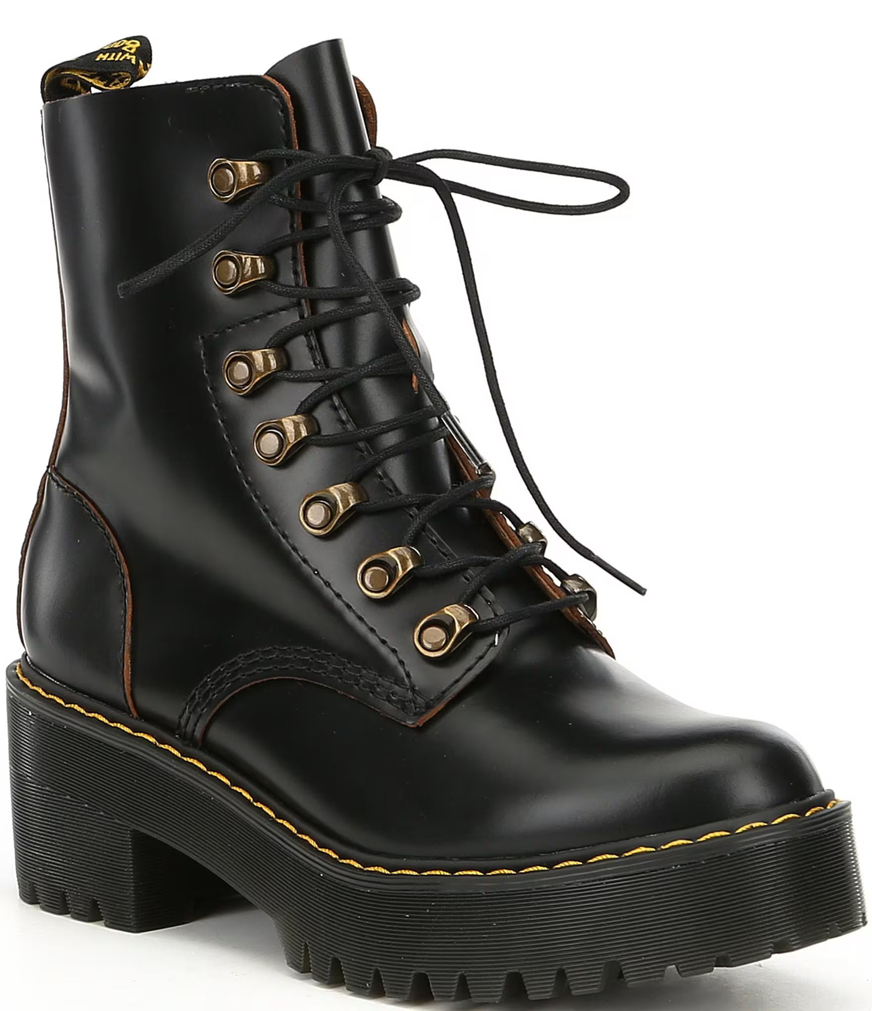 Leona Smooth Leather Lug Sole Combat Boots | Dillards