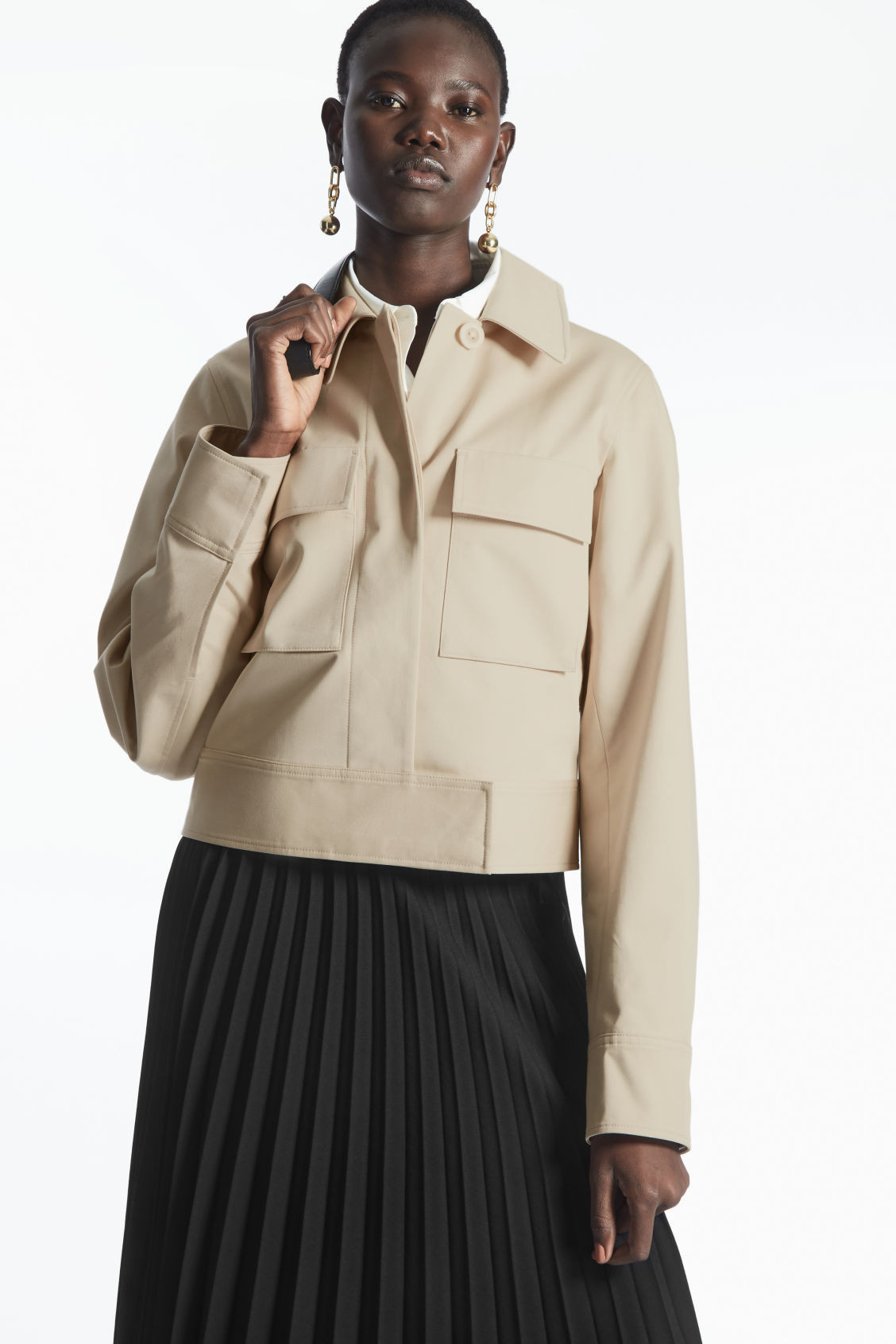 CROPPED UTILITY JACKET - BEIGE - COS | COS UK