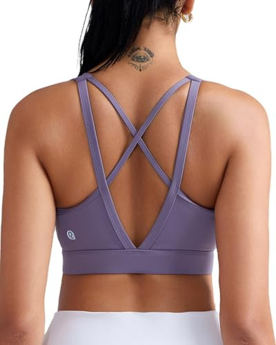 RUNNING GIRL High Impact Sports Bras for Women, High Support Running Purple Sports Bra Strappy Sports Bras (3060 Purple M) | Amazon (US)
