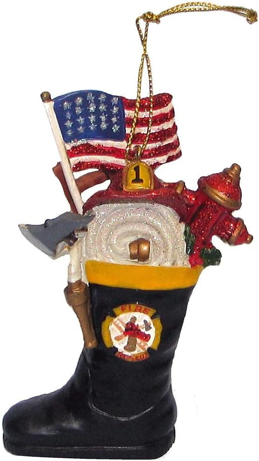 Kurt Adler Firefighter's Boot Resin Christmas Ornament | Amazon (US)