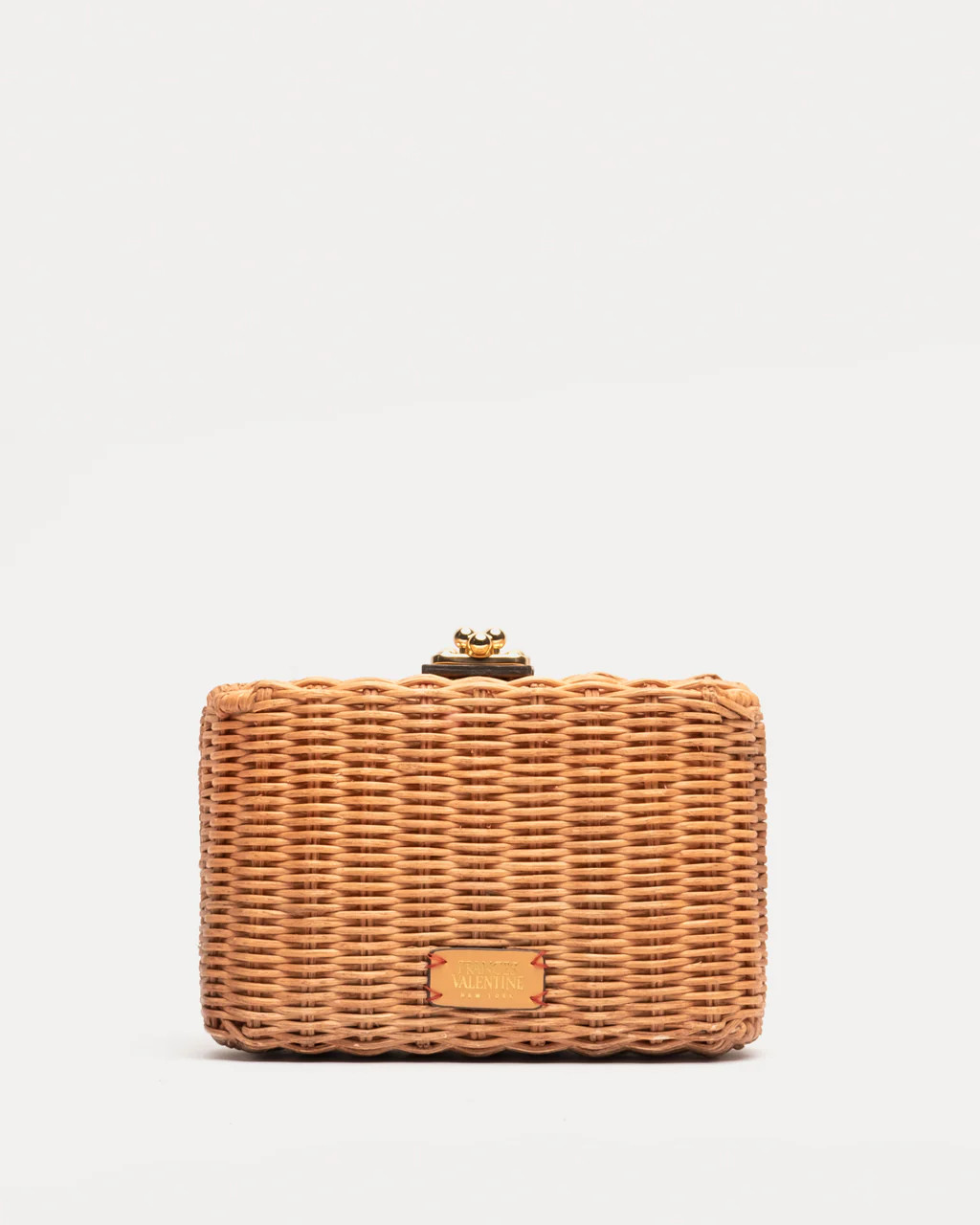 Paige Wicker Box Clutch Toast | Frances Valentine