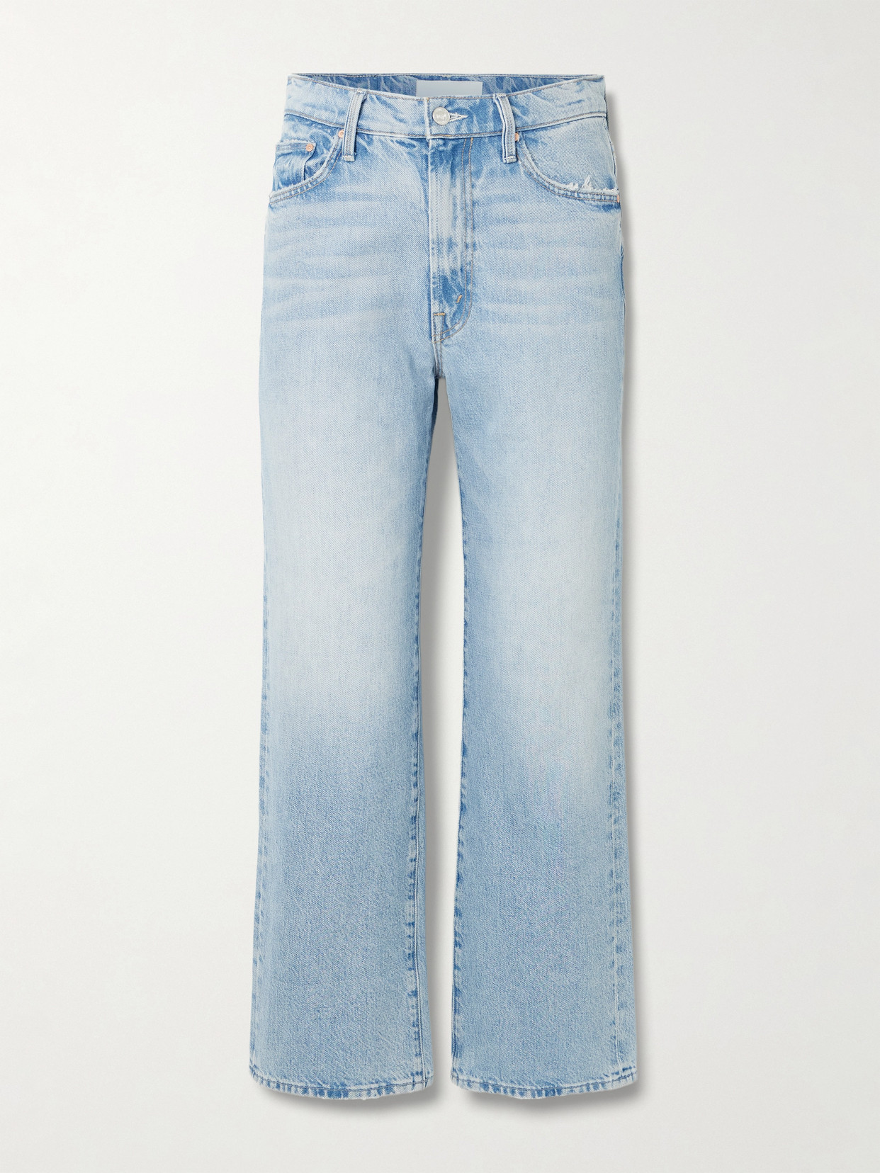 Mother - The Rambler Zip Flood High-rise Straight-leg Jeans - Blue | NET-A-PORTER (US)