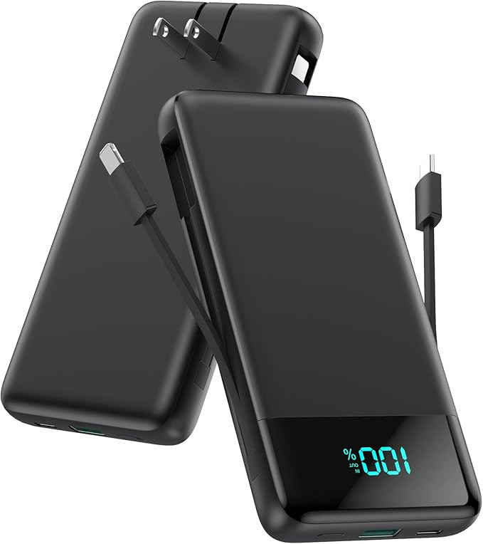 Portable Charger for iPhone with Built-in Cables and Wall Plug,Upgraded 13800mAh Fast Charging US... | Amazon (US)