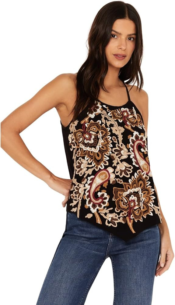 Idyllwind Women's Tullia Embroidered Tank Black Small US | Amazon (US)