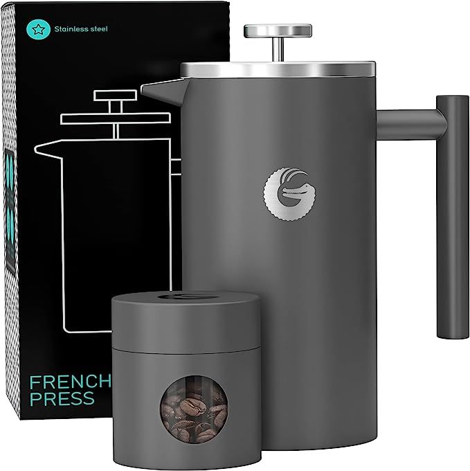 Coffee Gator French Press Coffee Maker- Insulated, Stainless Steel Manual Coffee Makers For Home,... | Amazon (US)
