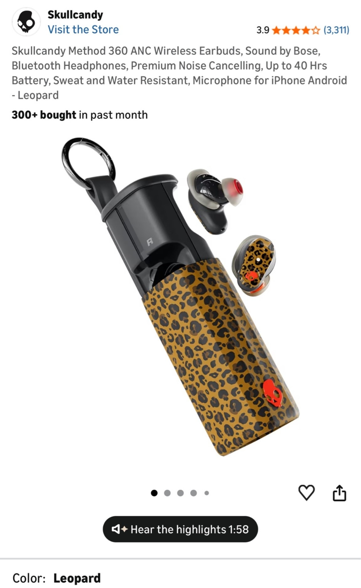 This is third pair of #skullcandy #headphones #earbuds that I’ve owned.  I’ve always liked the sound quality. The sound quality for these is by Bose. Love the fact that they are #leopard !!!

#LTKActive #LTKTravel #LTKWorkwear