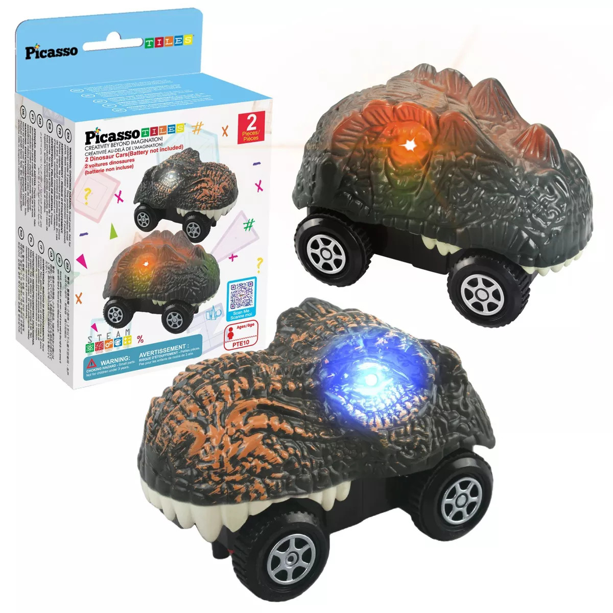 PICASSO-TILES 2PCS Race Track Truck & Dinosaur Car Accessories, Compatible with STEM Magnetic Til... | Target