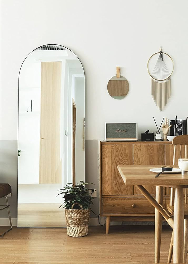 TinyTimes 65''x22'' Arched Full Length Mirror, Floor Mirror with Stand, Full Body Mirror, Wall Mi... | Amazon (US)