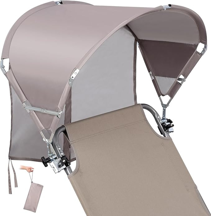 Universal Wind-Resistant Chair Umbrella Canopy, Foldable Portable UPF 50+ Sun Shade Attachment wi... | Amazon (US)