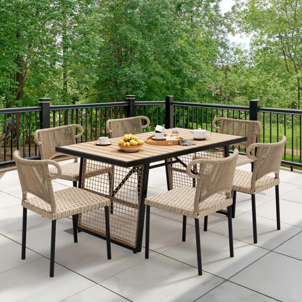 Bozarth 6 - Person Rectangular Outdoor Dining Set | Wayfair North America