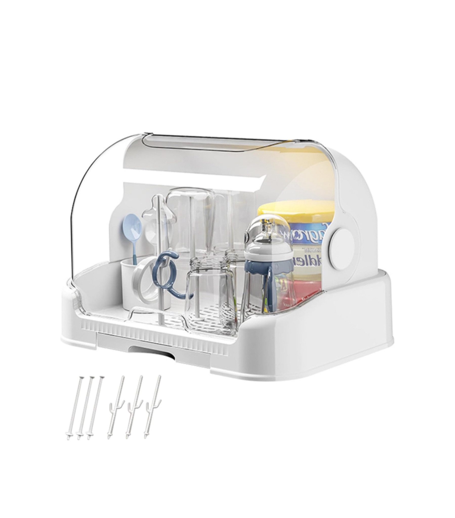 Baby Bottle Storage, Large Baby Bottle Organizer with Cover ＆ Removable Drain Tray Dustproof Portable Baby Bottle Drying Rack Baby Bottle Storage Organizer Bottle Rack Dryer for Kitchen Cabinet 

#LTKFallSale #LTKBaby #LTKSaleAlert