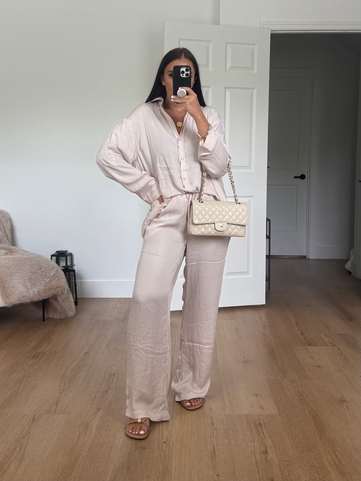 JLUXLABEL Pearl Bay Button-Up Shirt & Pants Set wearing size small