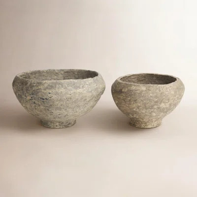 Aldrich Handmade Paper Mache Decorative Bowl - Set of 2 | Wayfair North America