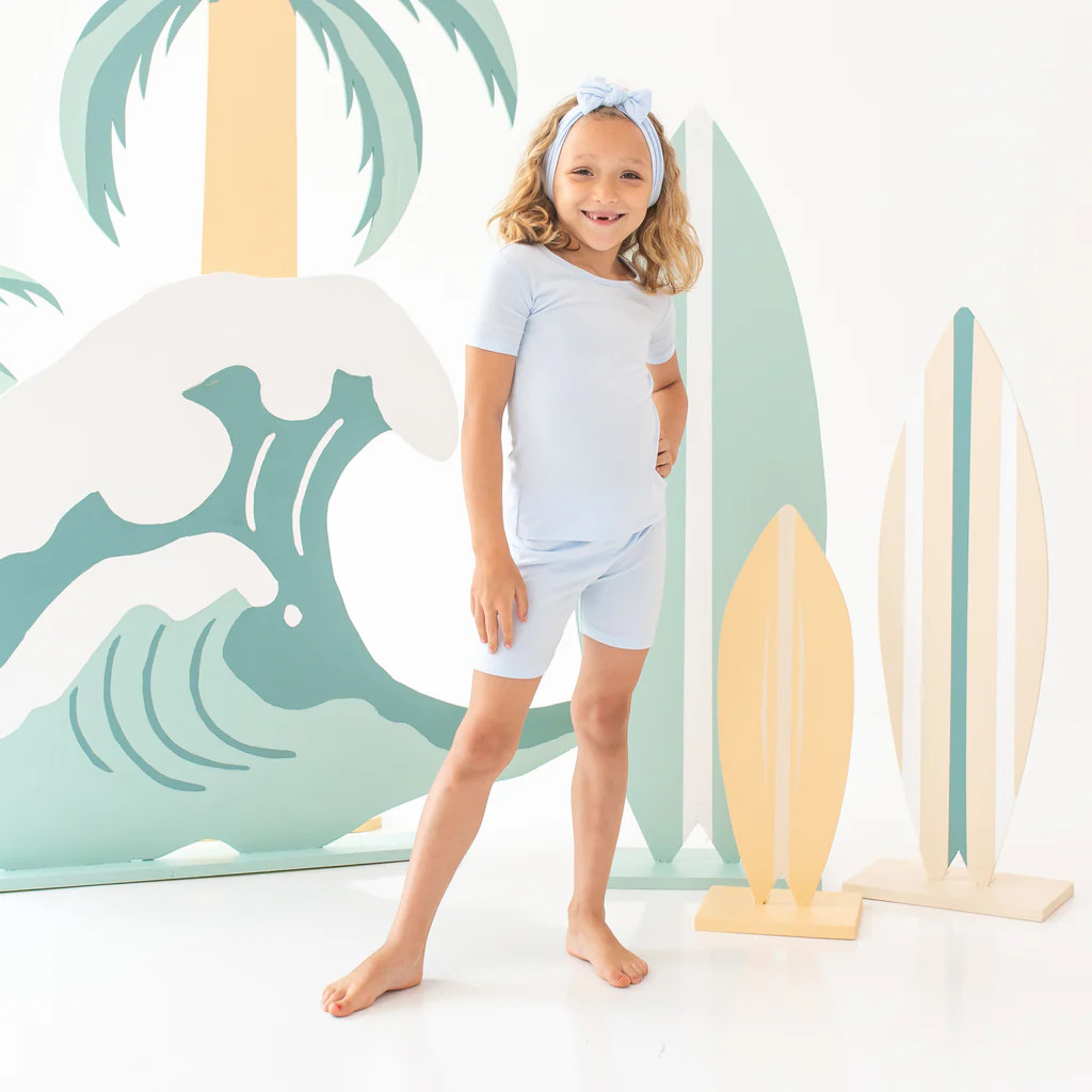 Short Sleeve Pajamas in Mist | Kyte Baby