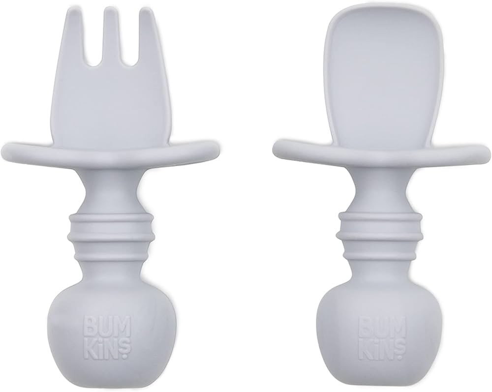 Bumkins Baby Utensils Set, Chewtensils Silicone Spoons for Dipping, Self-Feeding, Baby Led Weanin... | Amazon (US)