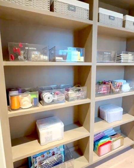 Efficient home office organization makes the day go smoother! Clear spaces for gift wrap, art supplies and business needs all in their place. 
#organizedoffice #homeorganization 

#LTKFindsUnder50 #LTKHome #LTKFamily