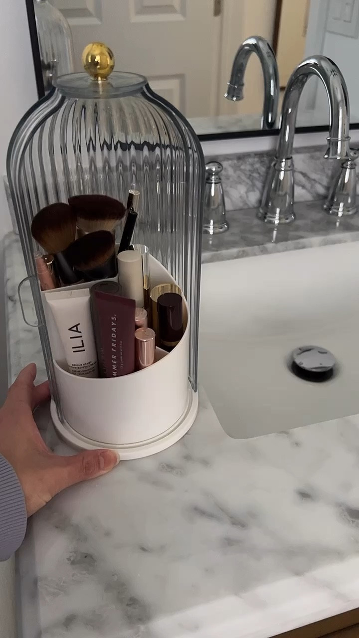 Make up brush holder
Acrylic make up brush holder 
Amazon find 
Amazon home 
Beautiful and functional 
Keeps your brushes, dust free 

#LTKVideo #LTKfindsunder50 #LTKbeauty