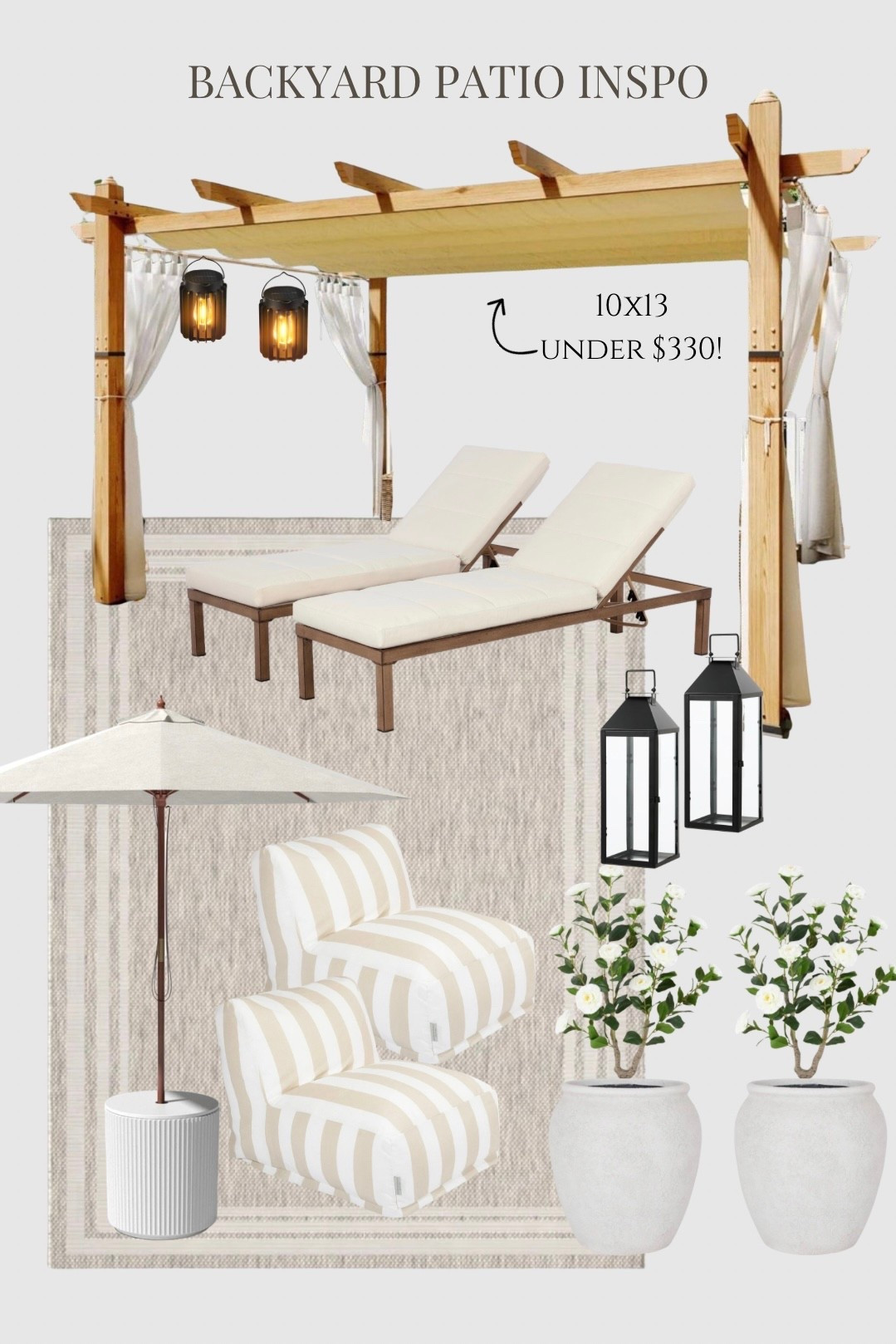 Everything I bought this week to give my backyard pool deck a refresh for summer! ☀️ I’m especially excited about this wood-look metal gazebo for less than $330! It even comes with curtains. 

#LTKHome #LTKSeasonal