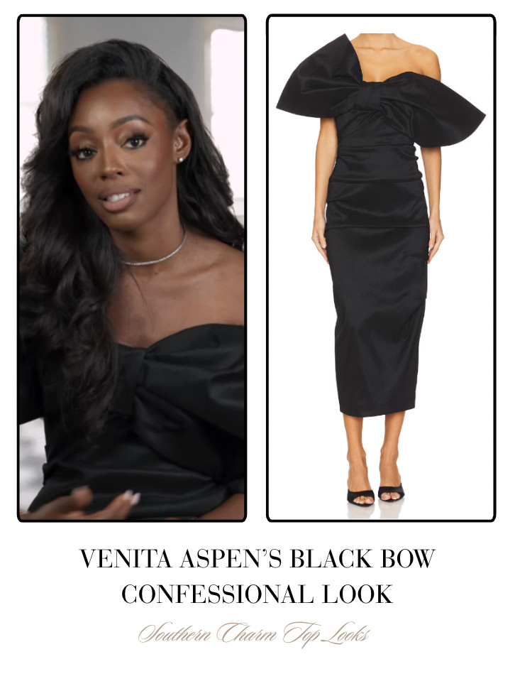 Venita Aspen's Black Bow Confessional Look 

 