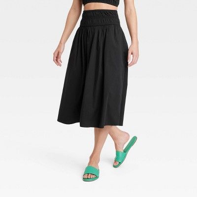 Women's Smocked Midi A-Line Skirt - A New Day™ | Target