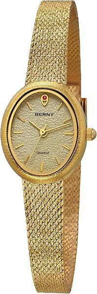 BERNY Vintage Gold Watch for Women, Elegant Oval Women's Wristwatch | Amazon (US)